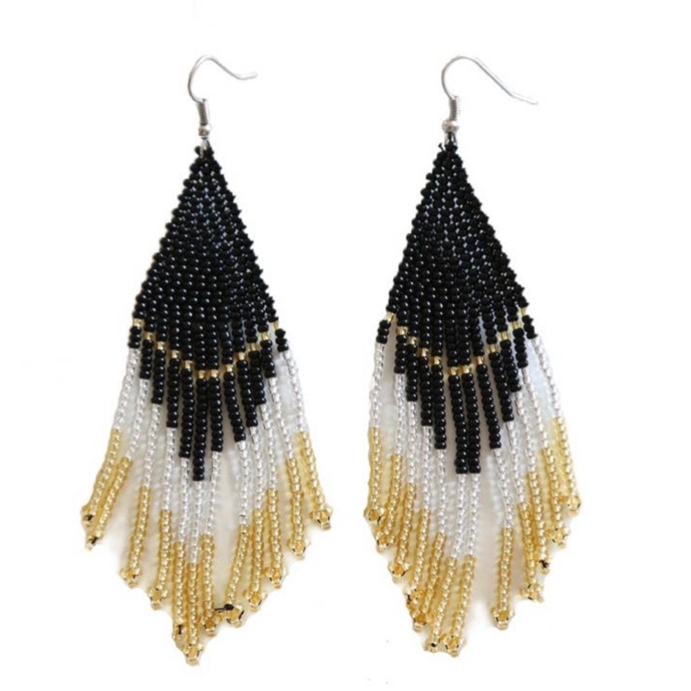 Beautifully hand crafted artisan beaded earrings